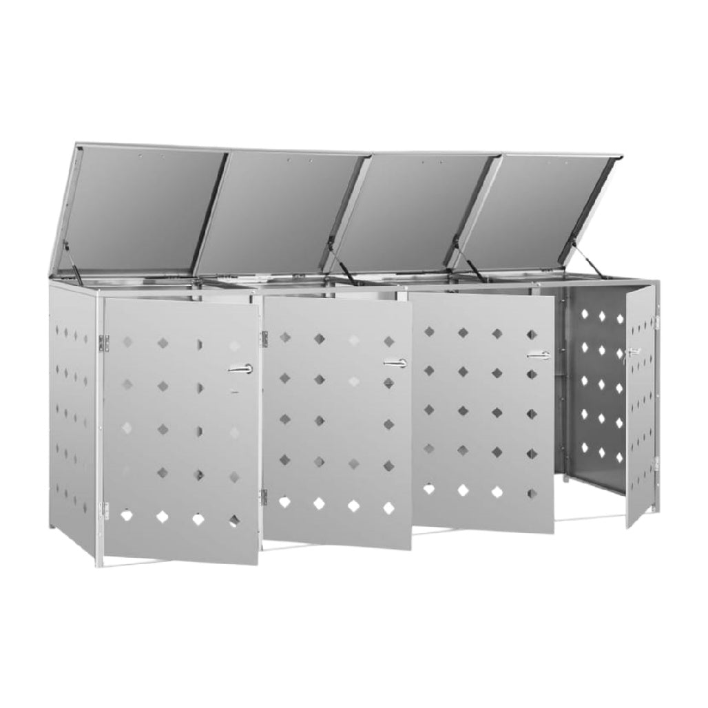 Bac à déchets extérieur en métal galvanisé pour tri sélectif - 150 x 75 x 80