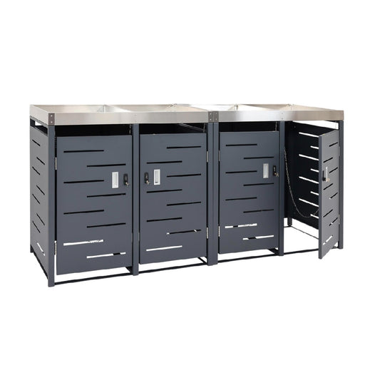 Meuble de rangement extérieur en métal - pour stockage d'outils et accessoires - métal résistant - 180 x 90 x 90