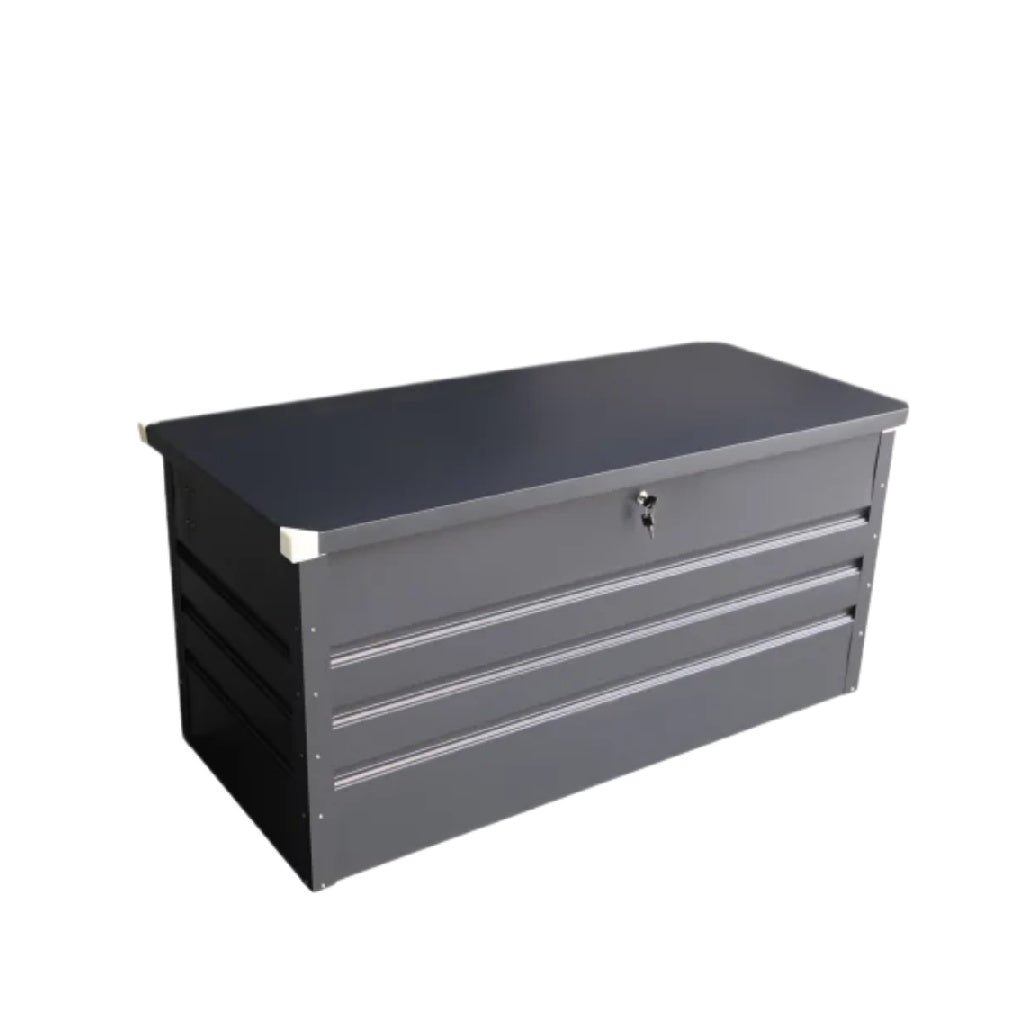 Coffre de rangement en métal pour extérieur avec serrure - 120 x 60 x 60