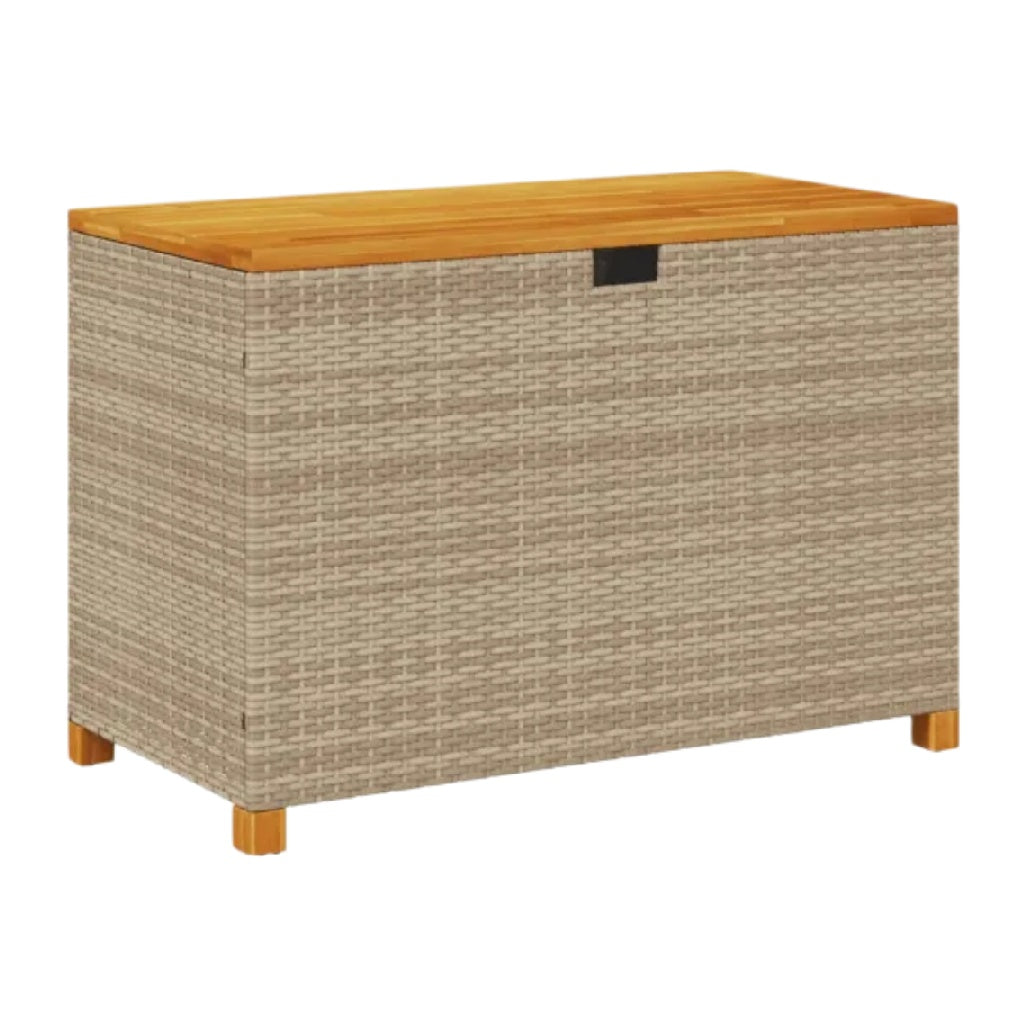Coffre de rangement en osier pour terrasse - 80 x 40 x 50